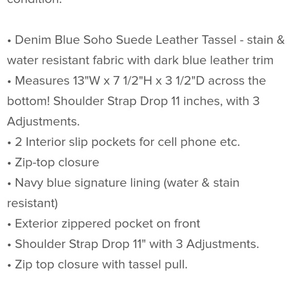 Coach denim blue soho suede bag - Picture 8 of 8